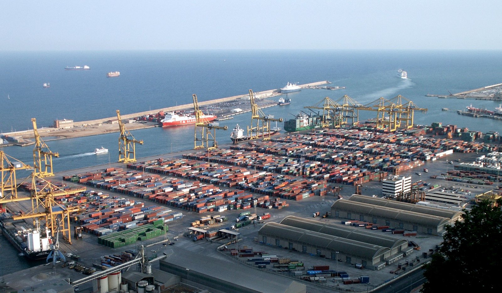 Container terminal seen from above