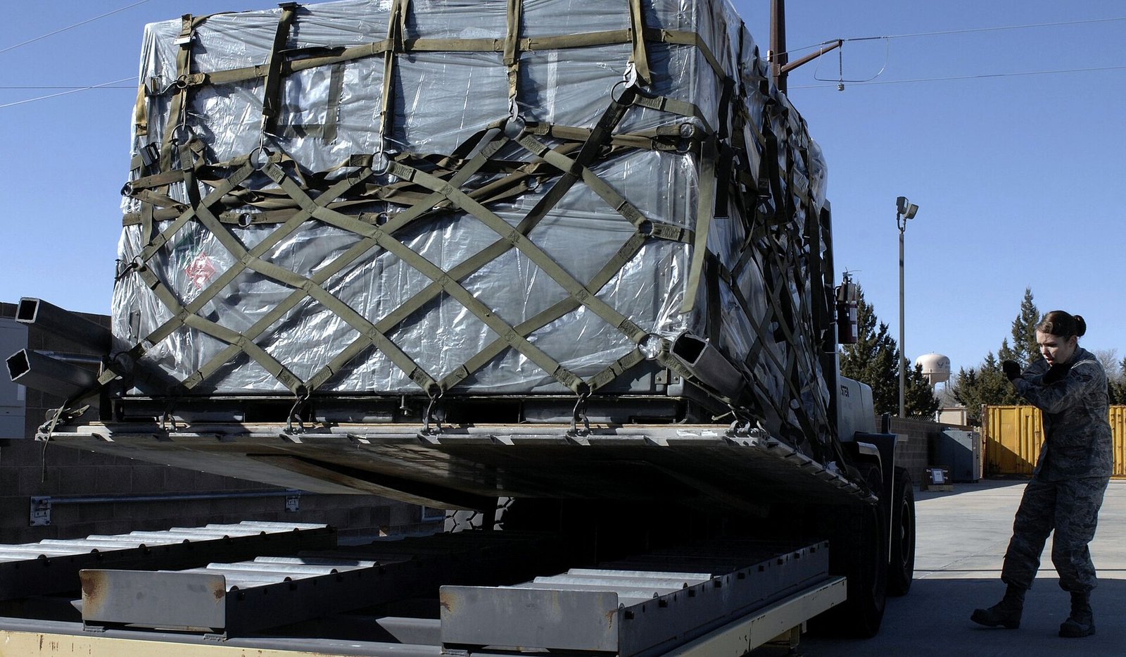 Air cargo pallet ready for loading