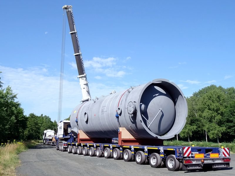 Heavy industrial component in transit